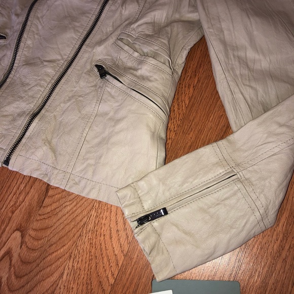 Pelle sandstone Leather moto biker jacket - Picture 3 of 8